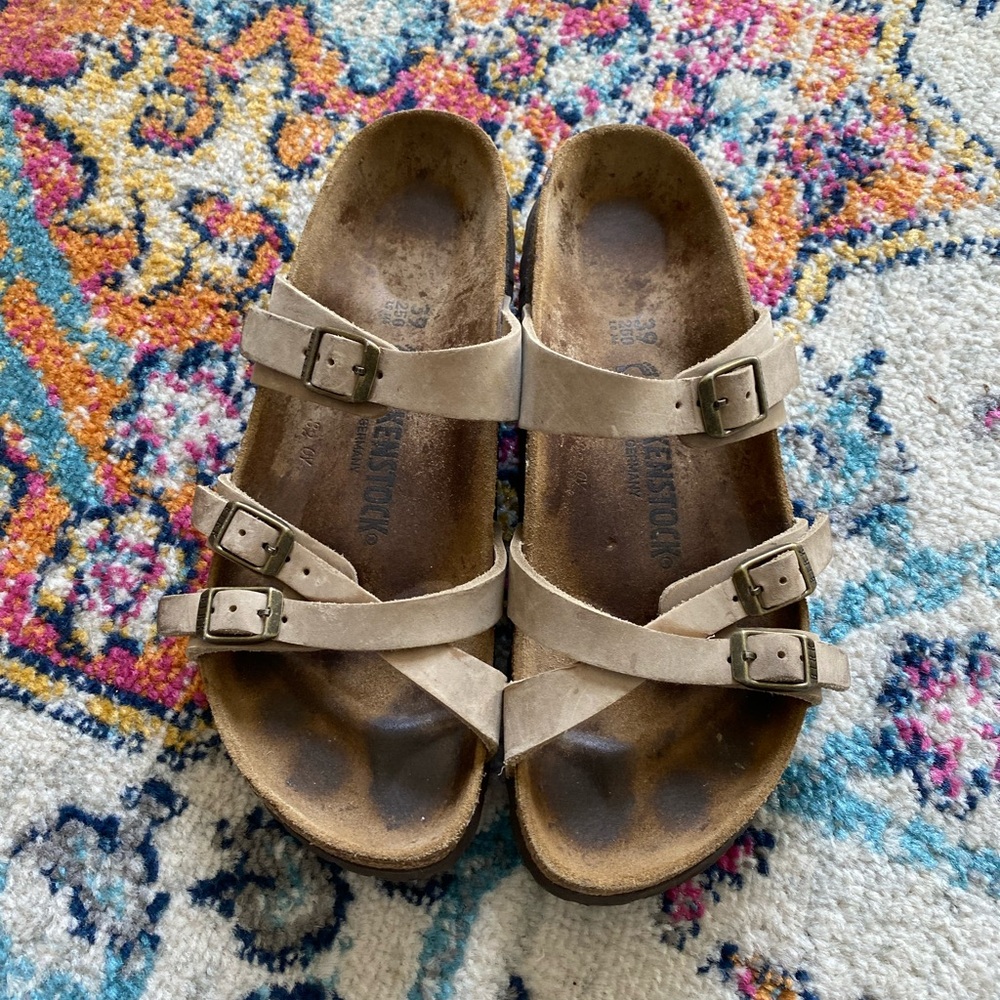 Birkenstock Franca, oiled leather sandals - size 39 (8-8.5) narrow